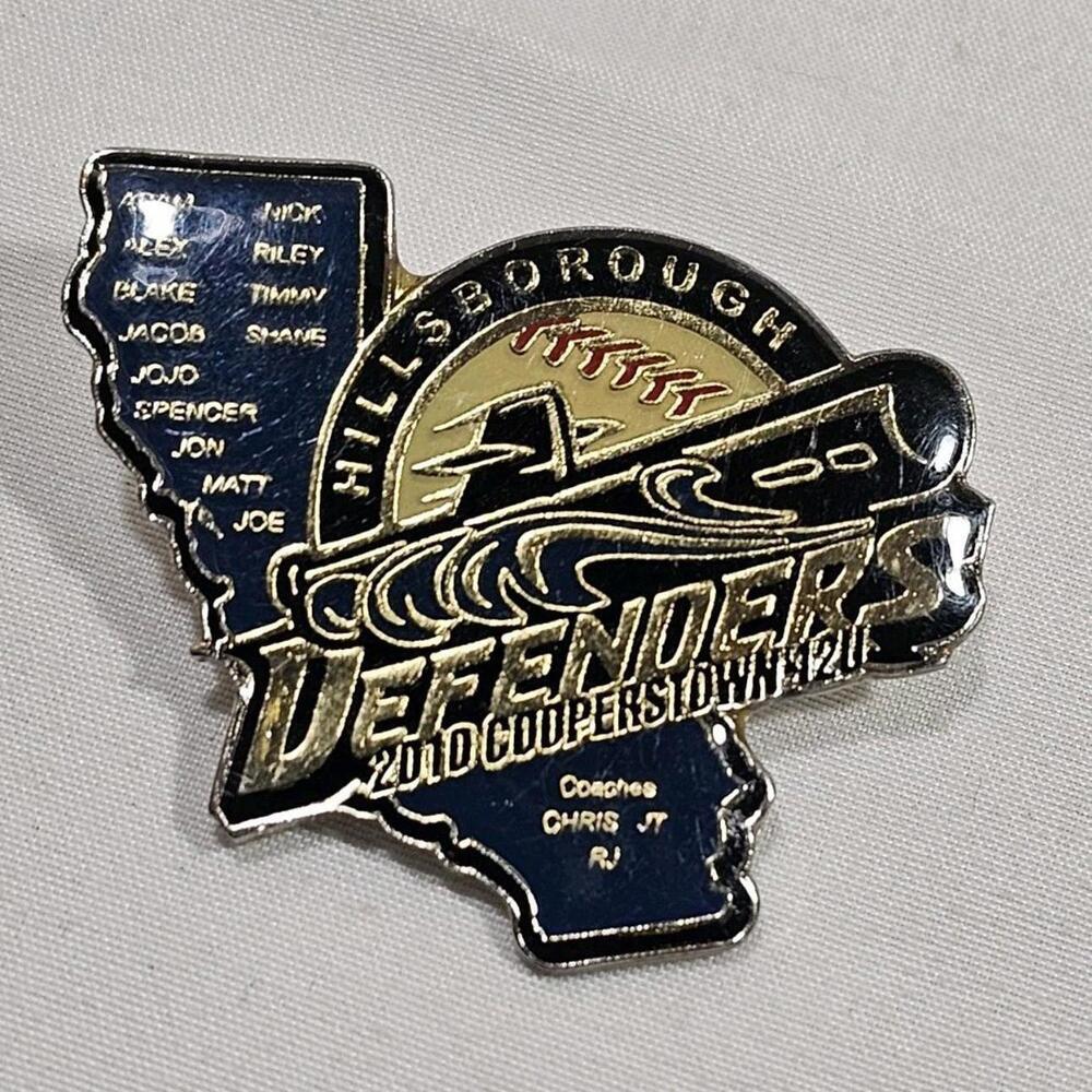 Hillsborough Defenders Cooperstown 2010 Youth Baseball Tournament Trading Pin - Picture 1 of 3